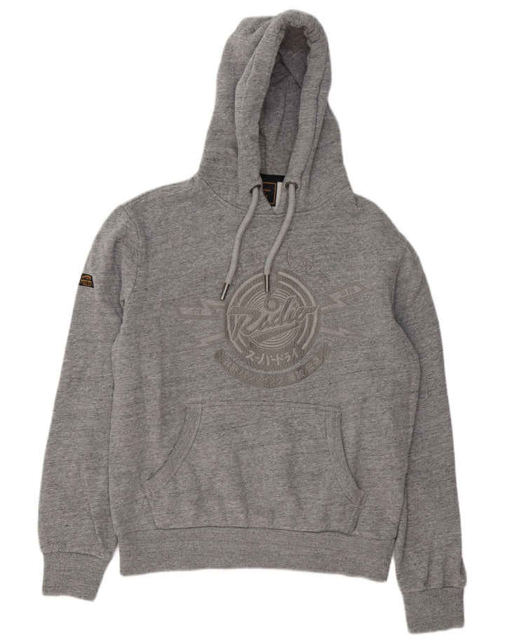 Superdry Pull à Capuche Graphique Homme Gris Moyen Moucheté Coton