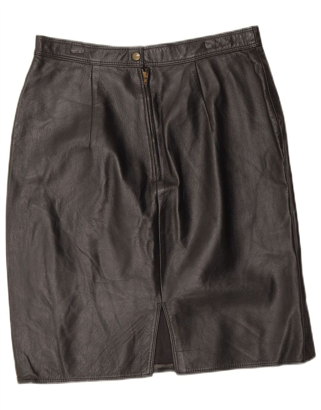 VINTAGE Jupe en cuir femme W30 Cuir noir moyen