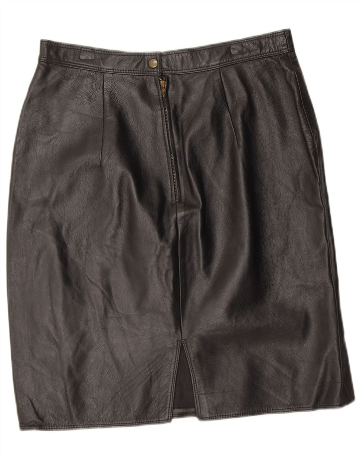 VINTAGE Jupe en cuir femme W30 Cuir noir moyen