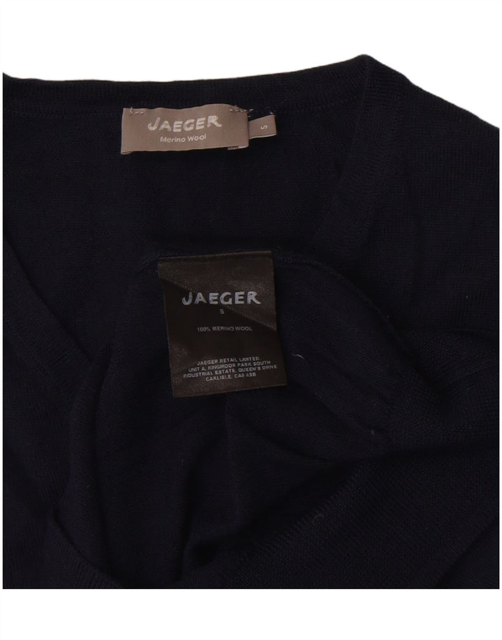 Jaeger Mens Vest Tank Top Small Bleu Marine Laine Mérinos
