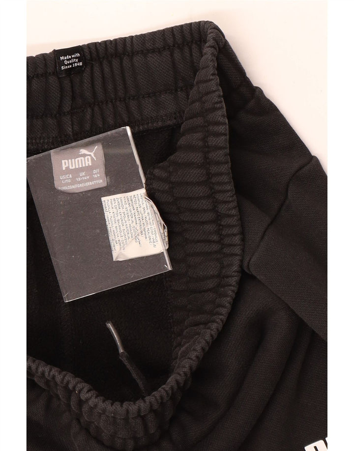 PUMA Pantalon de Survêtement Garçon 13-14 ans Noir Coton