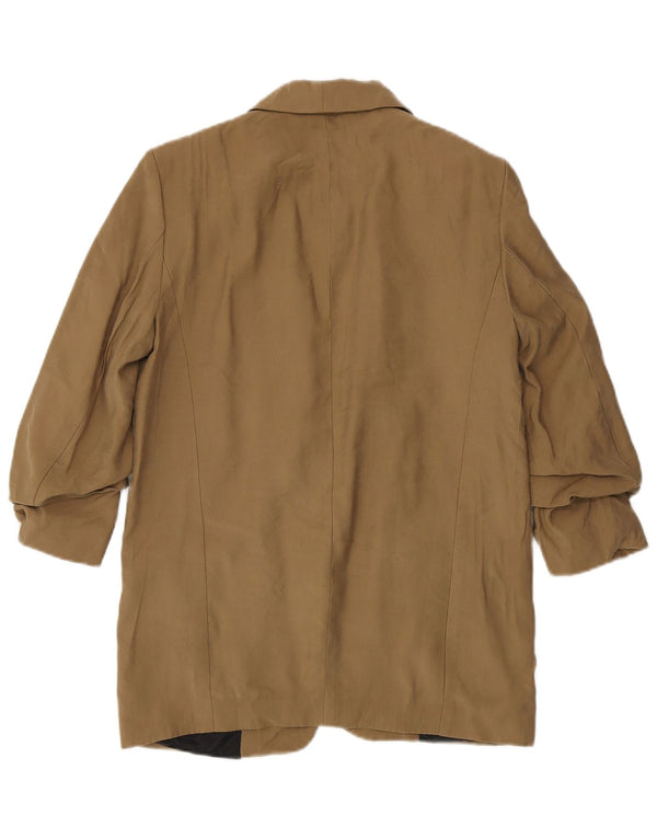 Zara Veste blazer ouverte à manches 3/4 pour femme UK 14 Polyester beige moyen