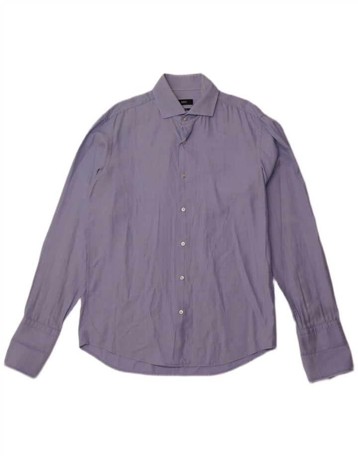 Hugo Boss Chemise formelle coupe régulière pour homme Taille 39 15 1/2 Bleu moyen