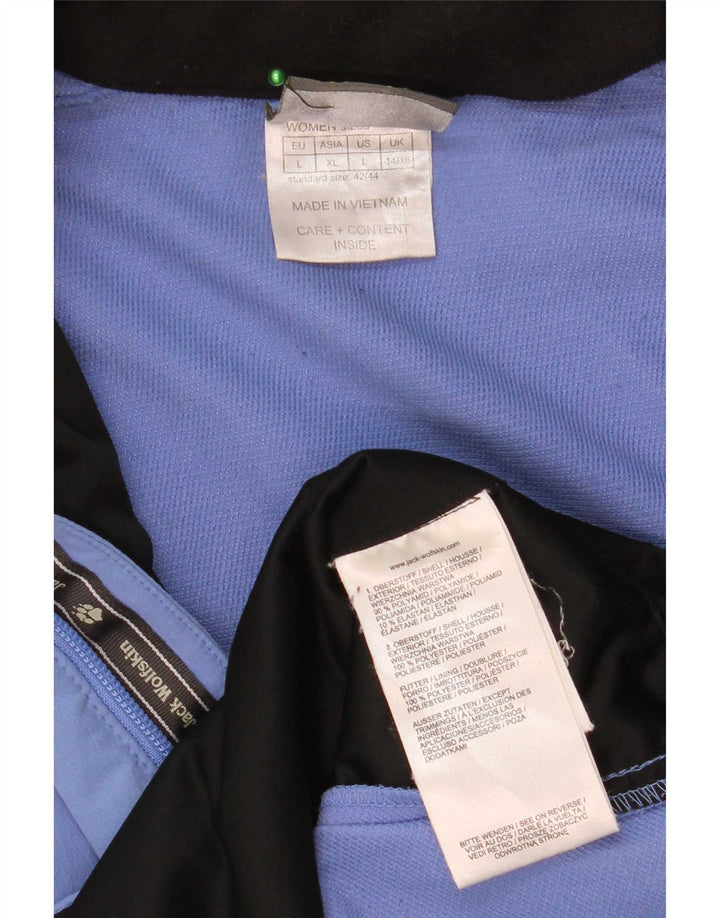 Jack Wolfskin Veste de pluie à capuche pour femme UK 14/16 Large Bleu Polyamide