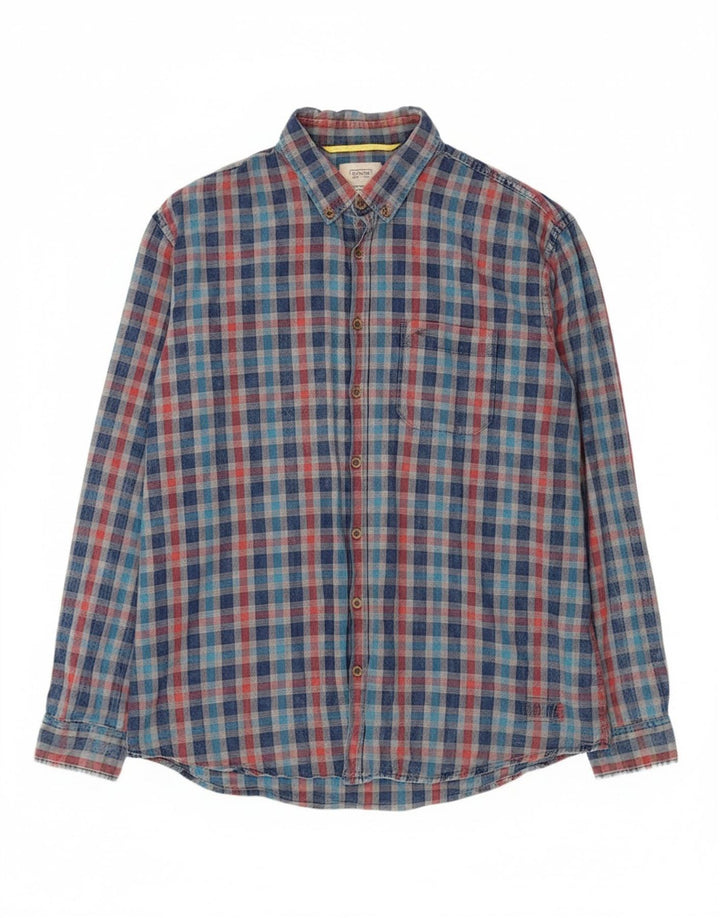 CAMEL Mens Regular Fit Flannel Shirt XL Multicoloured Check Cotton