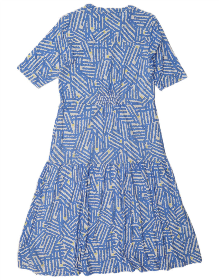 Robe à volants White Stuff pour femme UK 42 Modal géométrique bleu moyen
