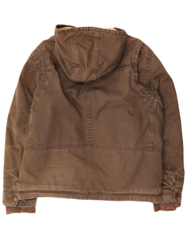 Timberland Veste coupe-vent à capuche pour homme UK 44 2XL Marron Coton