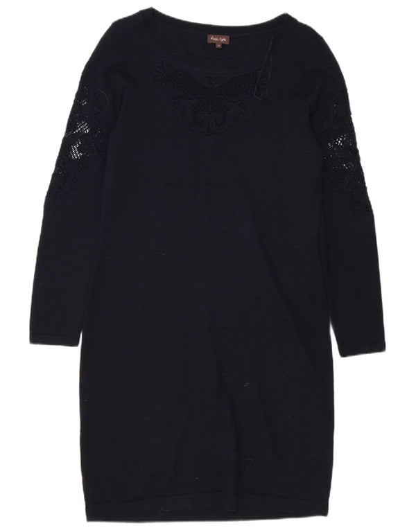 Phase Eight Robe pull à manches longues pour femme UK 42 Bleu marine moyen floral