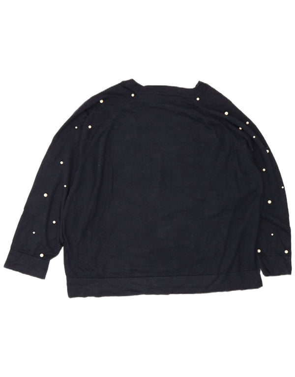 Zara Pull col bateau pour femme UK 14 Bleu marine moyen à pois