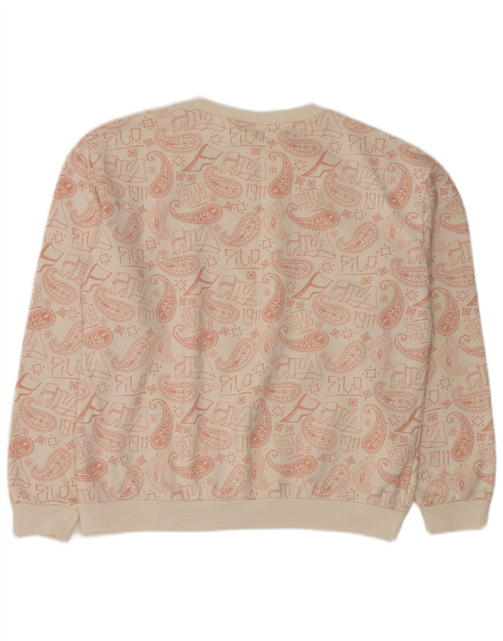 Fila Survêtement surdimensionné graphique pour femme UK 14 Medium Off White Paisley