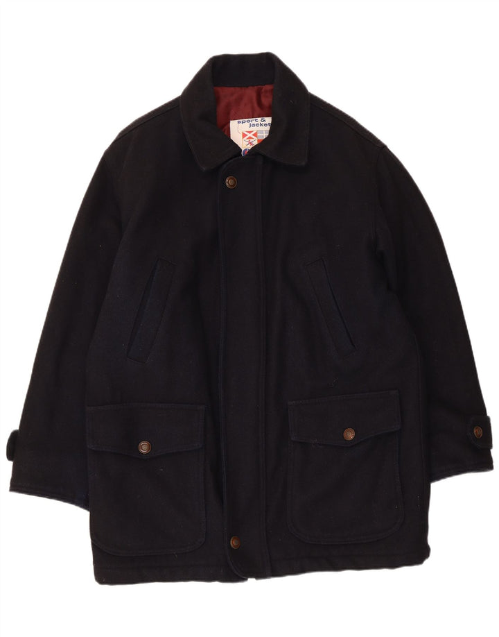 Polbot Manteau Homme UK 38 Laine Bleu Marine Moyen