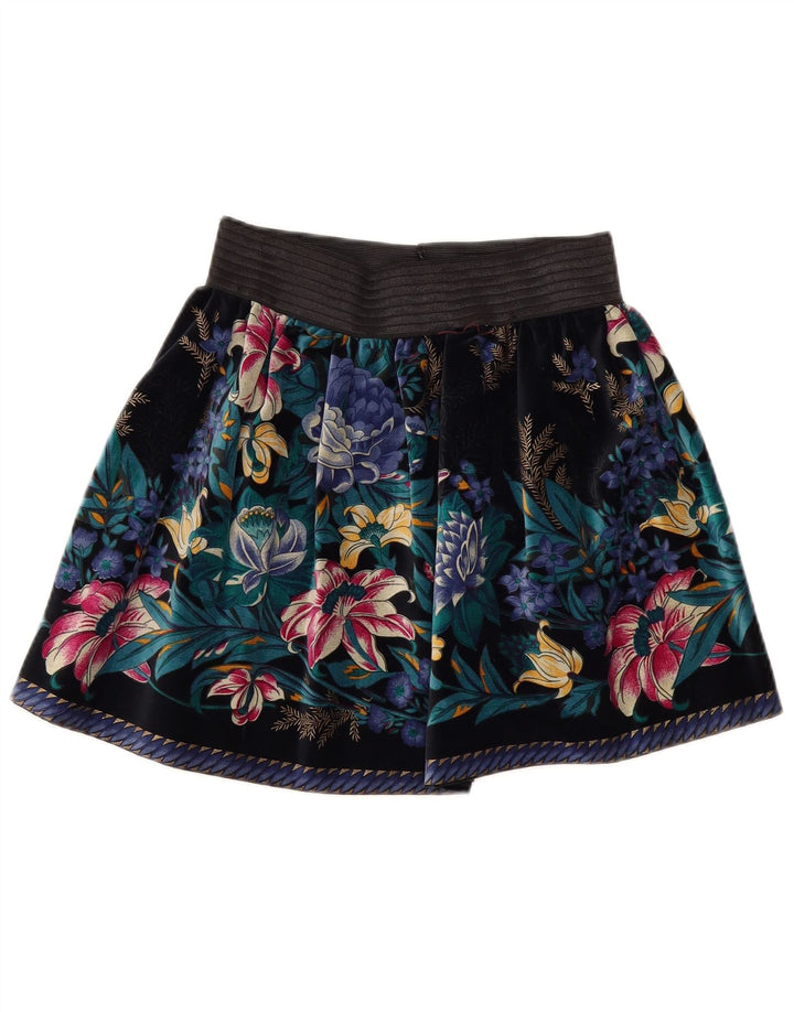 jupe plissée en velours femme vintage W26 Petite Multicolore