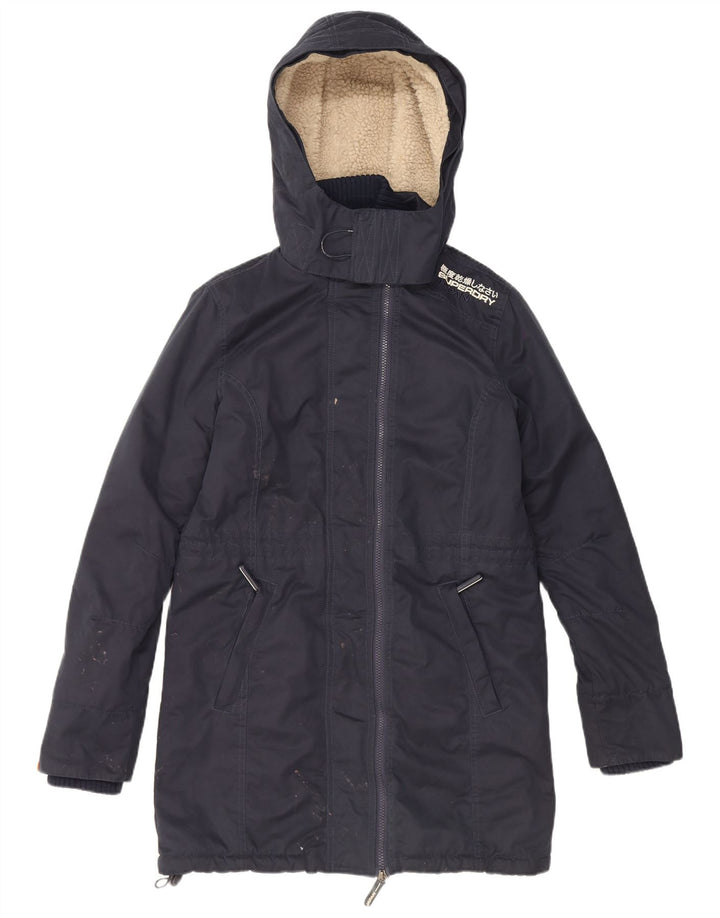 Superdry Veste Sherpa Parka à capuche pour homme UK 38 Bleu marine moyen Polyester
