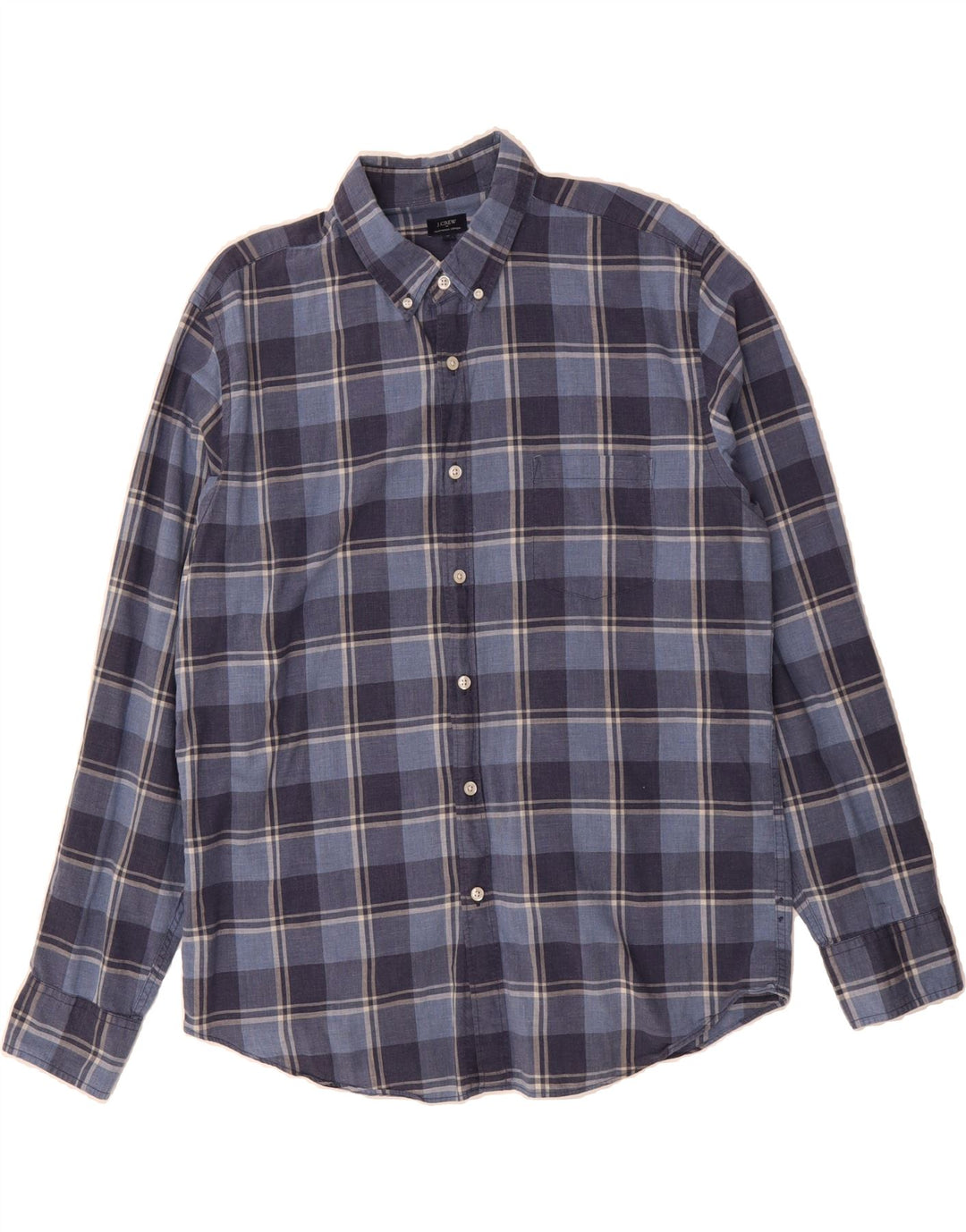J. CREW Mens Shirt XL Blue Check Cotton Vintage J. Crew and Second-Hand J. Crew from Messina Hembry 