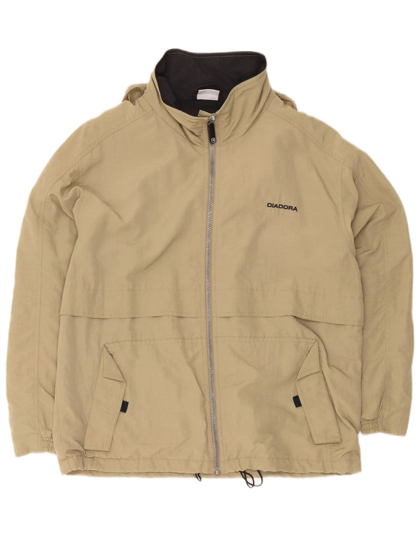 Diadora Veste de pluie à capuche coupe ample pour homme UK 36 Small Kaki Sports
