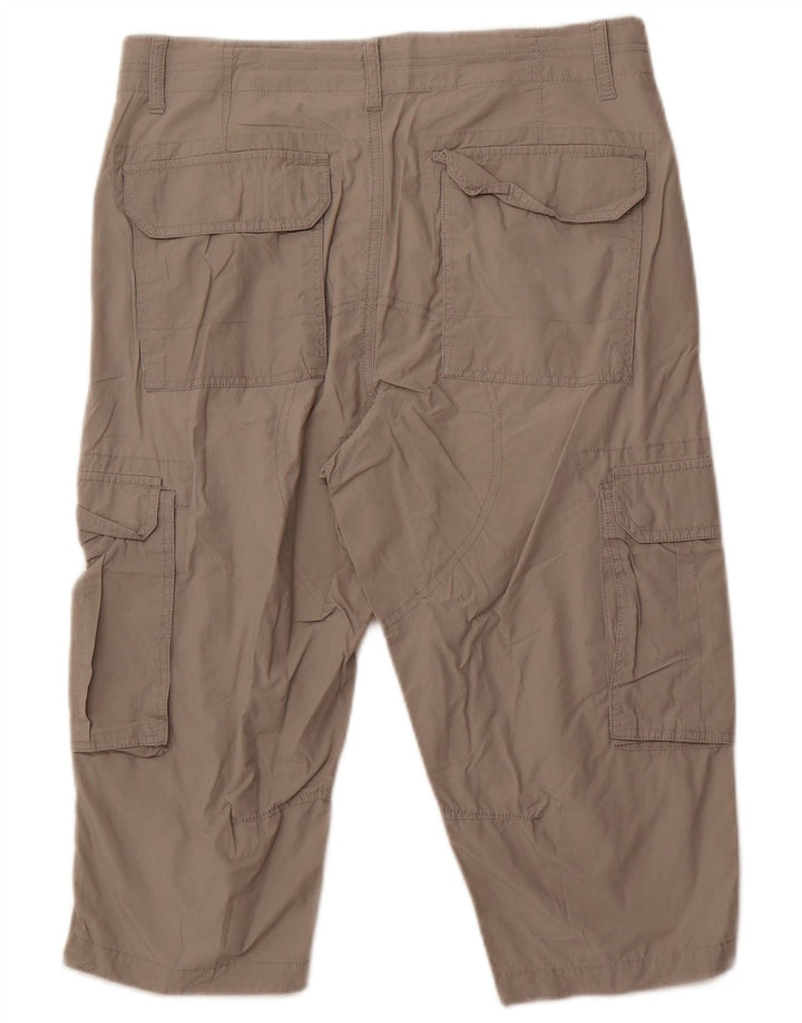 CALVIN KLEIN Bermuda Cargo Homme W32 Gris Moyen Coton