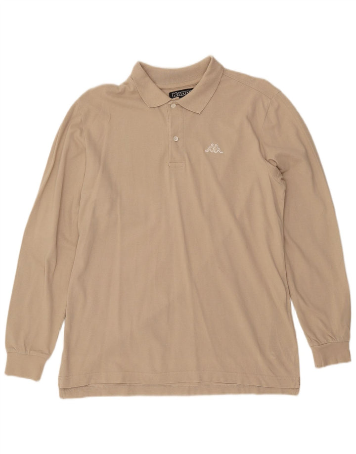 KAPPA Polo à manches longues homme en coton beige moyen