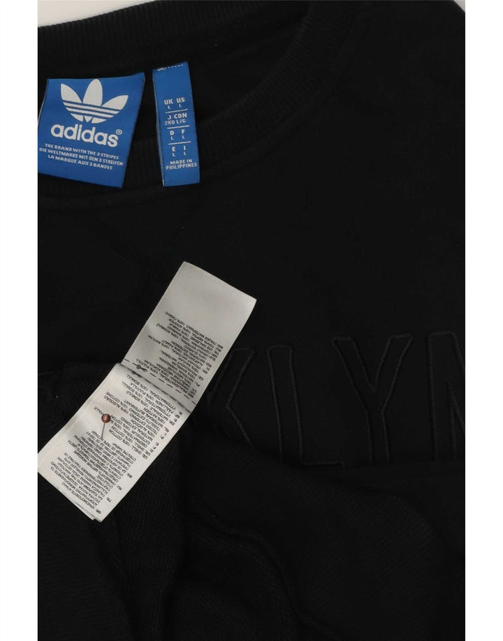 Adidas Sweat-shirt graphique pour homme en coton color block Noir Taille L
