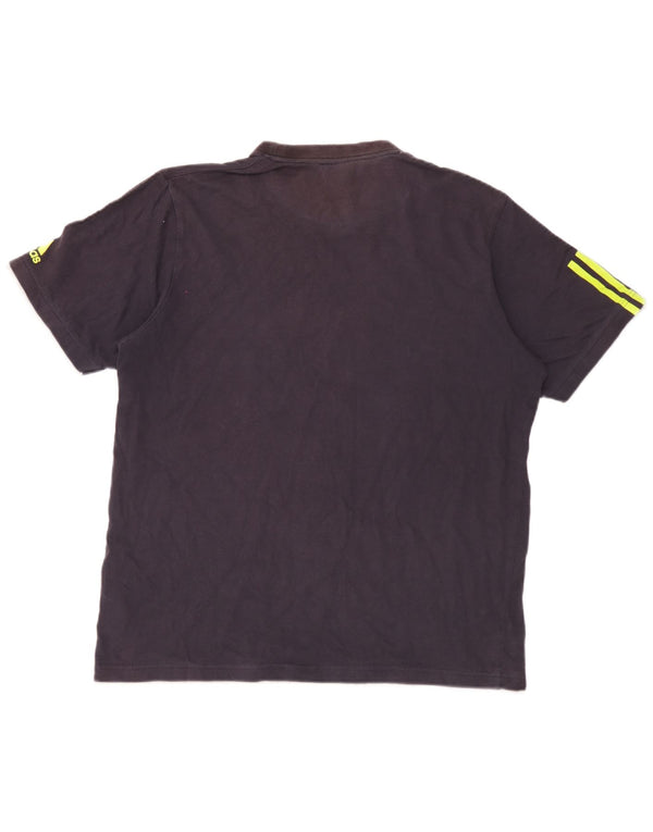 Adidas Mens Graphic T-Shirt Top Large Bleu Marine Coton