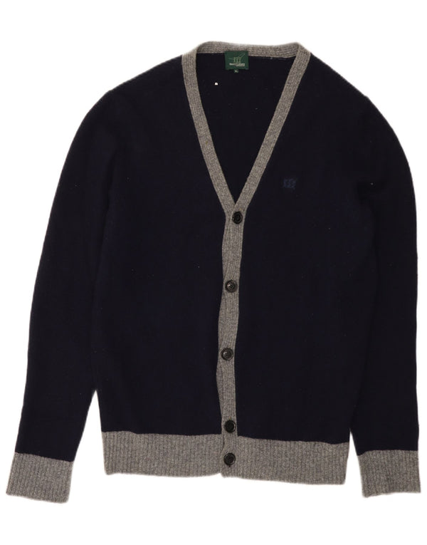 HENRY COTTONS Pull Cardigan Homme XL Bleu Marine Colourblock
