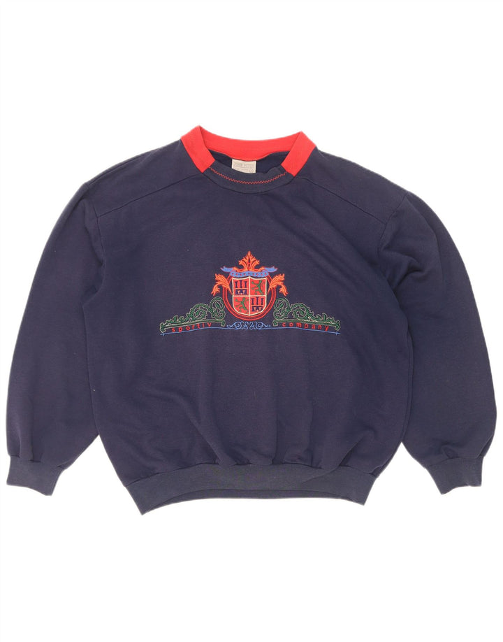 John Peter Sweat-shirt pour femme UK 16 Large Bleu marine Colourblock