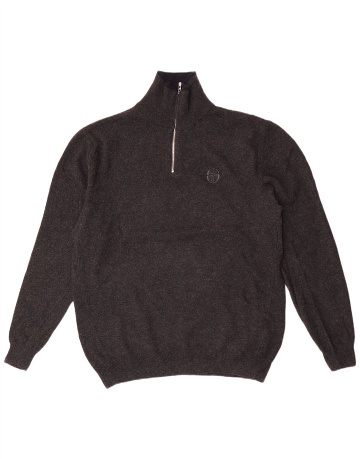 Sergio Tacchini Pull Col Zippé Homme Gris Moyen