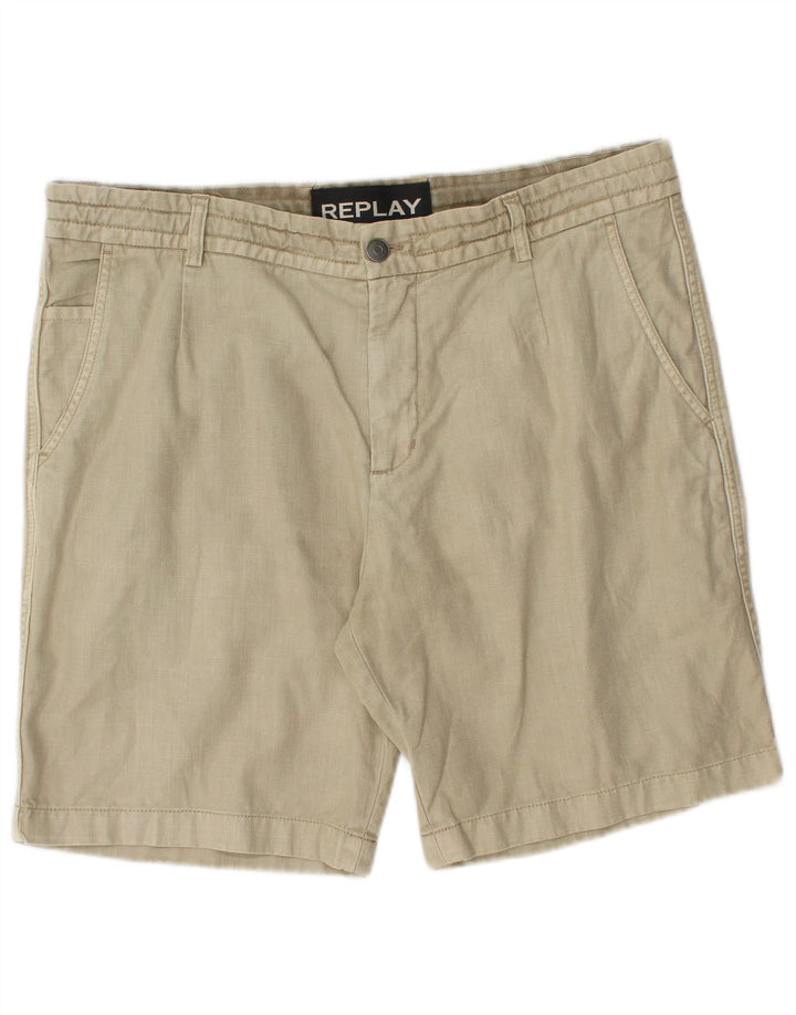 Replay Short Chino Homme W34 Large Beige Coton