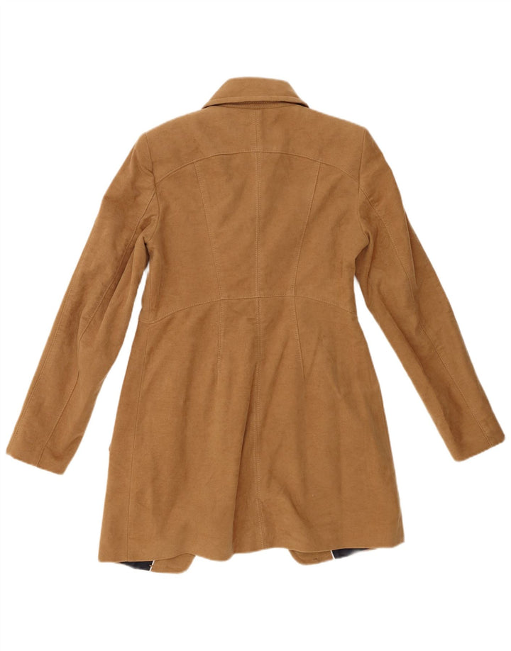 Zara Manteau croisé pour femme UK 12 Coton beige moyen