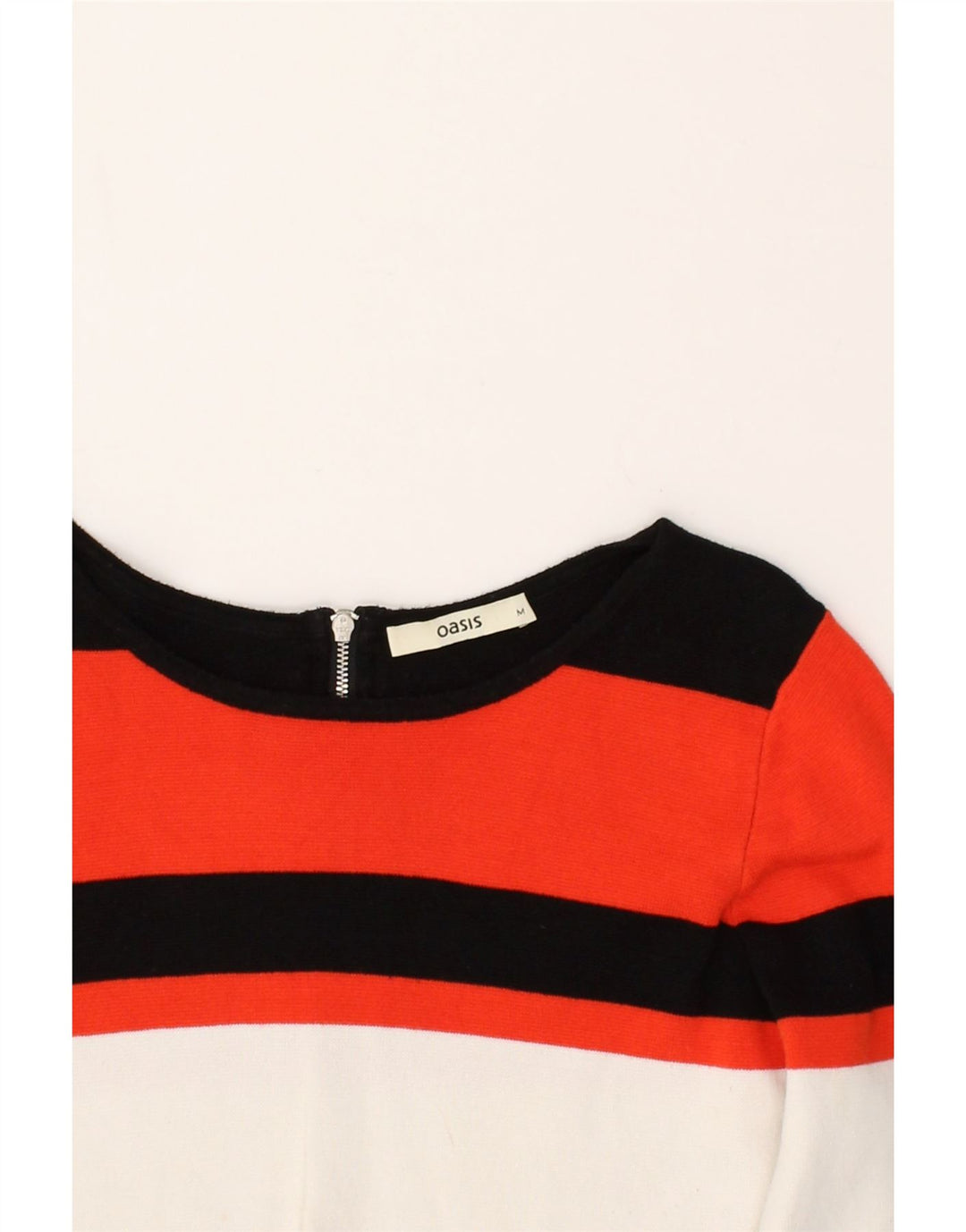 OASIS Womens Top Long Sleeve UK 12 Medium Red Striped Cotton | Vintage Oasis | Thrift | Second-Hand Oasis | Used Clothing | Messina Hembry 