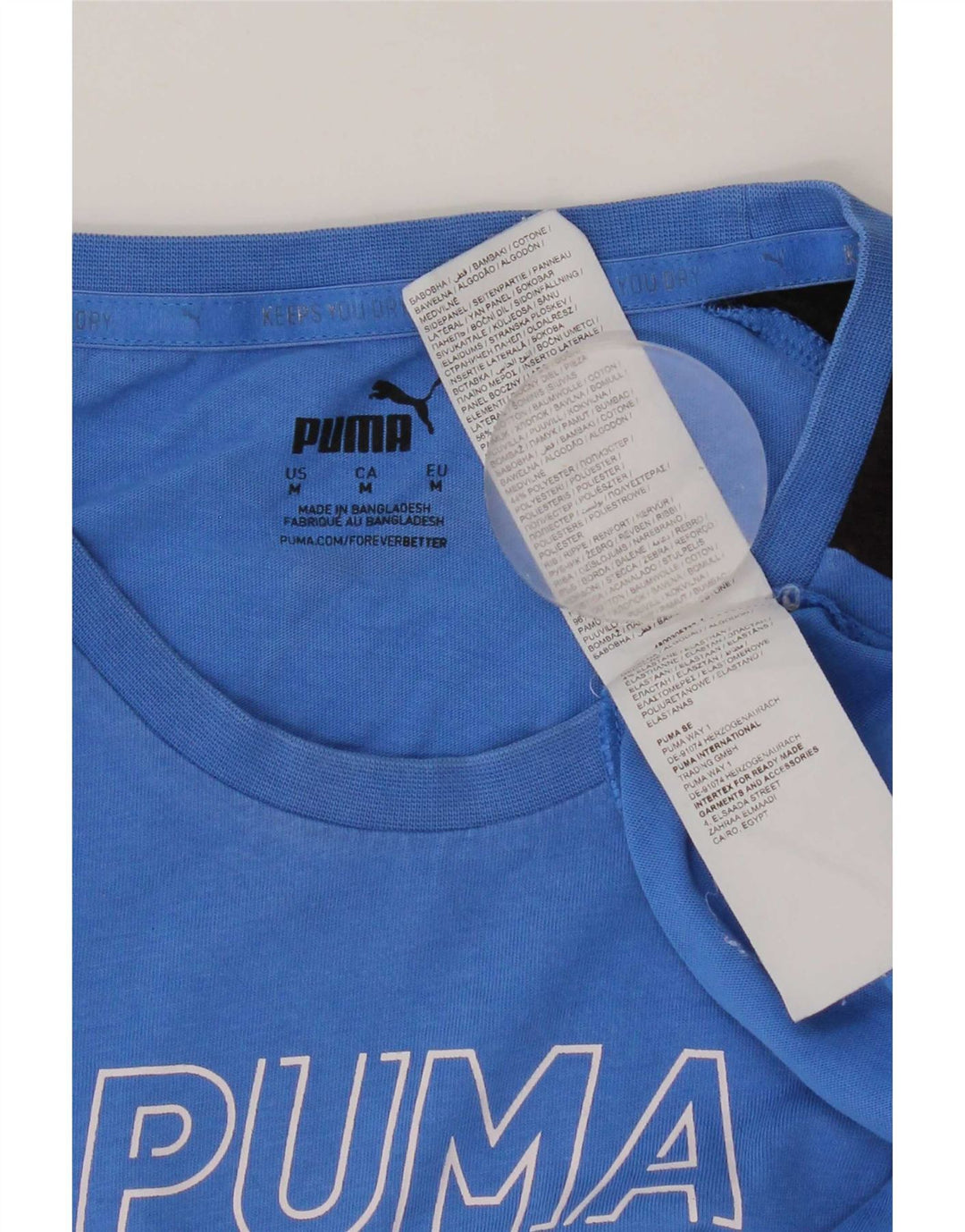 Puma Tee-Shirt Graphique Homme Bleu Moyen Colourblock Cotton