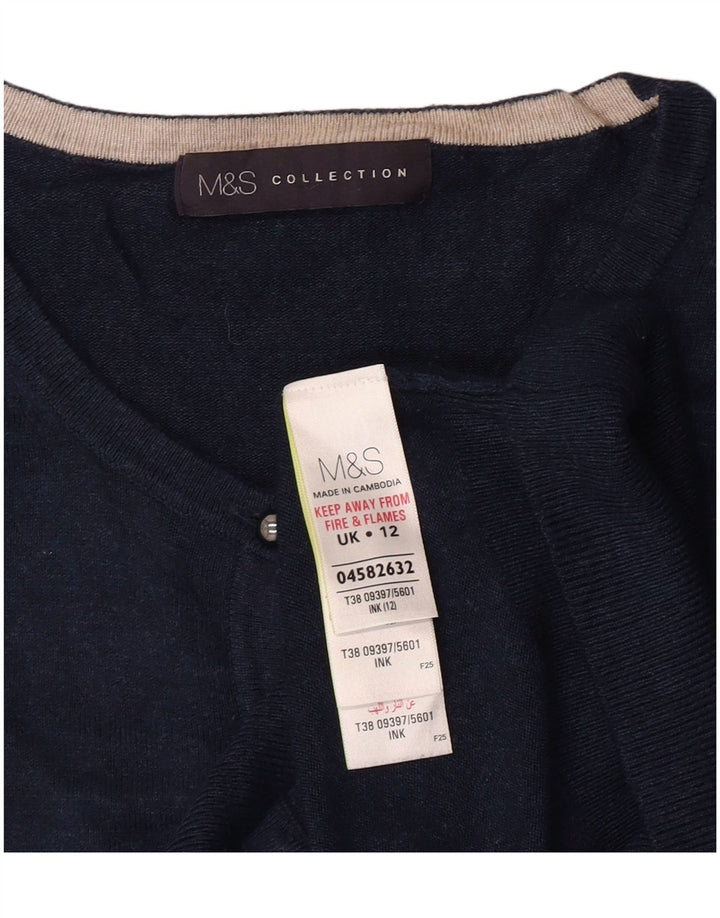 Marks & Spencer Cardigan pour femme en viscose bleu marine moyen UK 12