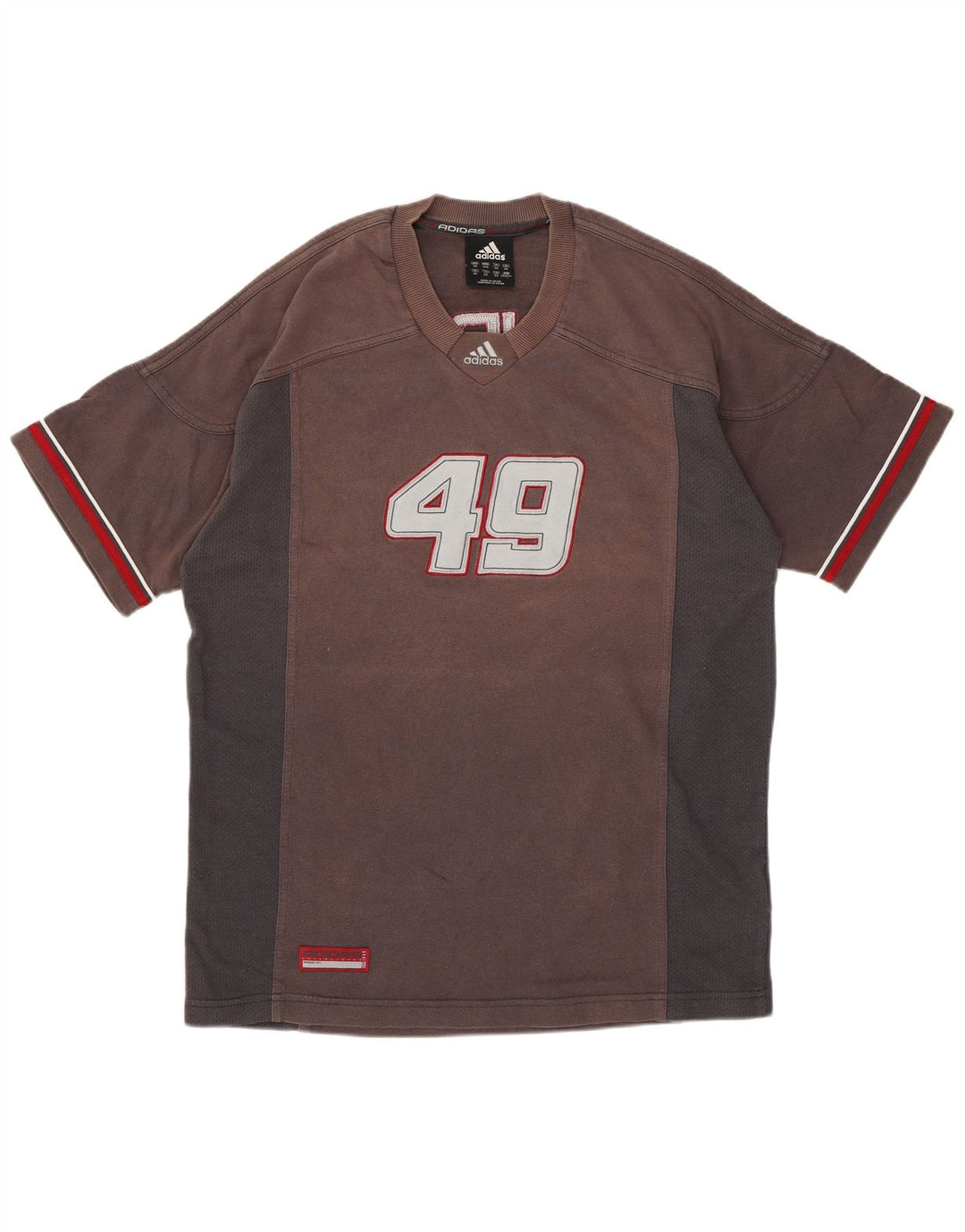 ADIDAS T-shirt graphique pour hommes XS Gris Colorblock Coton