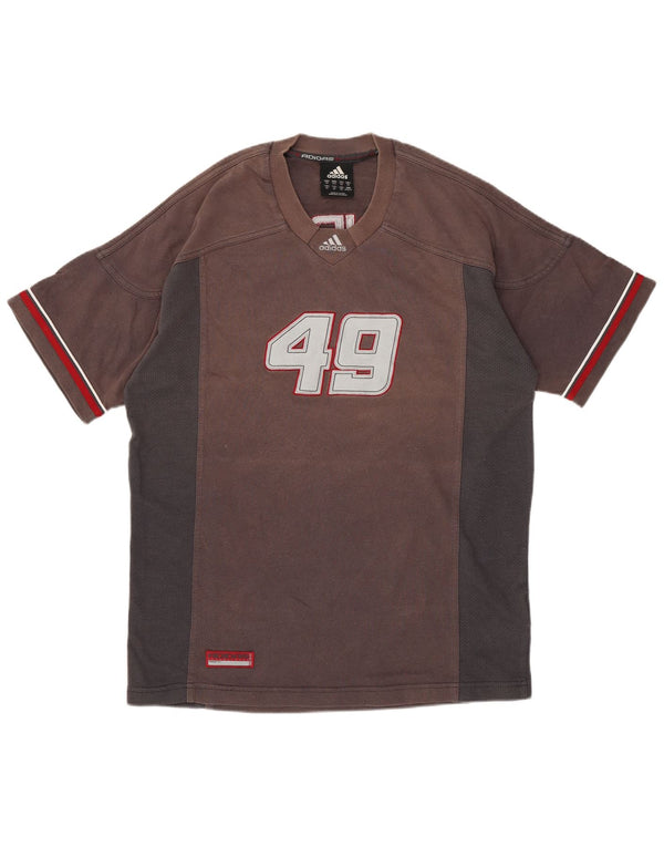 ADIDAS T-shirt graphique pour hommes XS Gris Colorblock Coton