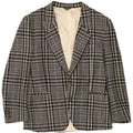 Tiglio Veste Blazer 2 Boutons Homme IT 50 Large Gris Pied-de-Poule Laine Vierge