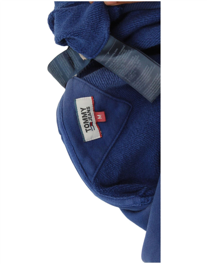 TOMMY HILFIGER Pull à capuche graphique coupe ample pour femme UK 14 Bleu moyen