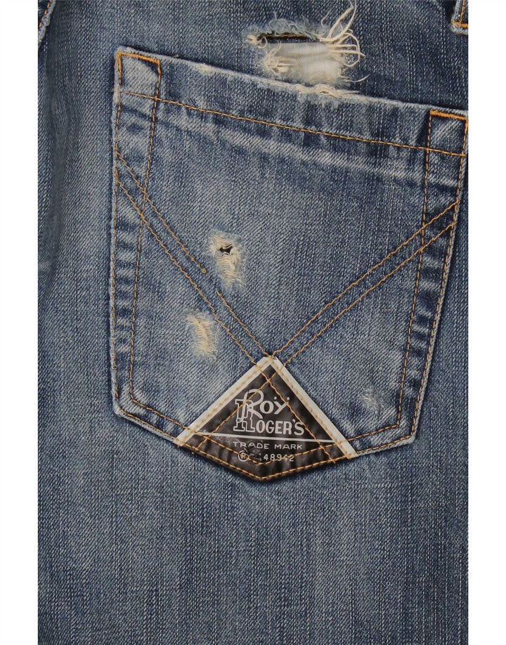Roy Rogers Short en jean vieilli pour homme Medium W32 Bleu