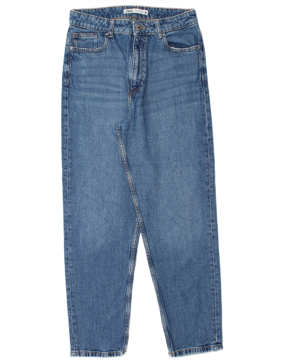 ZARA Jean fuselé taille haute pour femme EU 38 Small W28 L28 Bleu