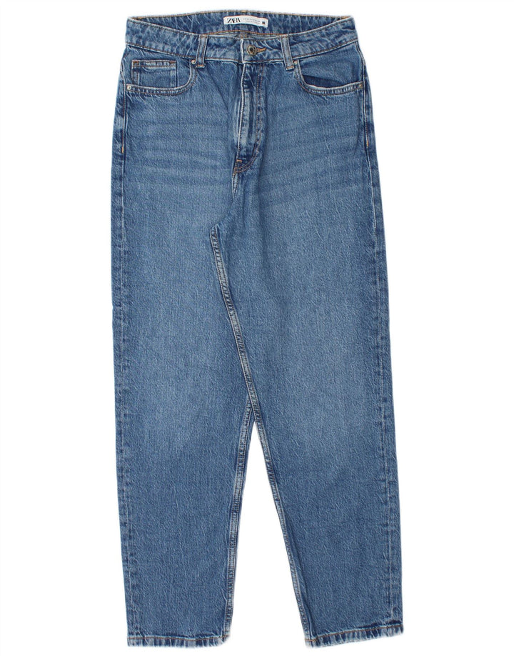 ZARA Jean fuselé taille haute pour femme EU 38 Small W28 L28 Bleu