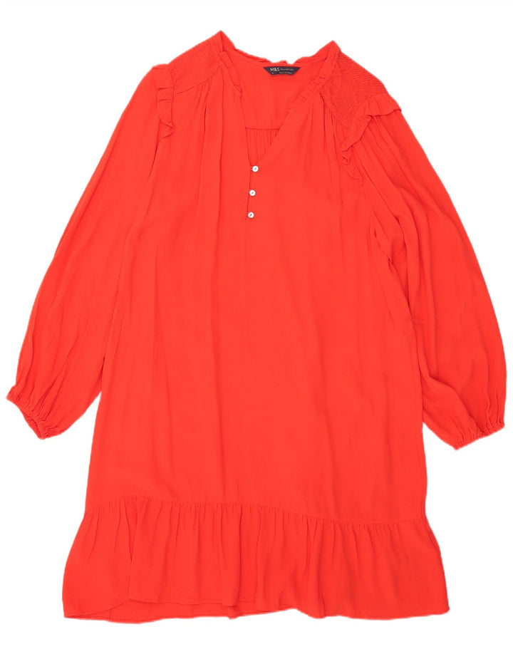 Marks & Spencer Robe droite surdimensionnée à manches longues pour femme UK 16 Large Rouge