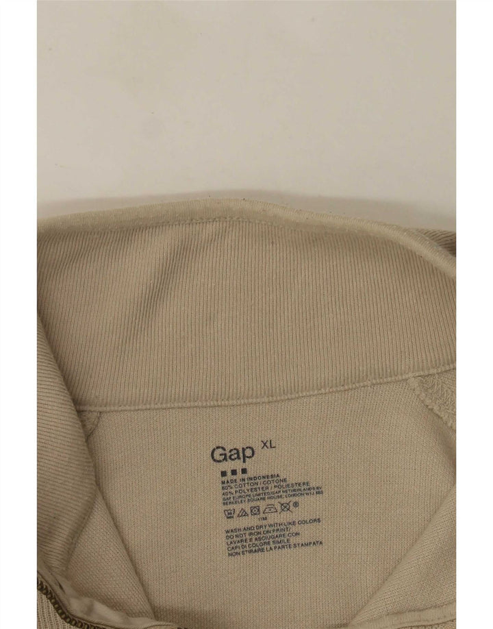 Gap Haut Col Zippé Manches Longues XL Coton Beige Homme