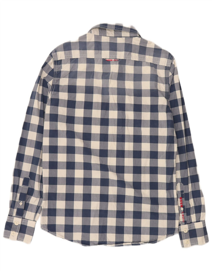 Superdry Chemise Homme Large Bleu Marine Vichy Coton