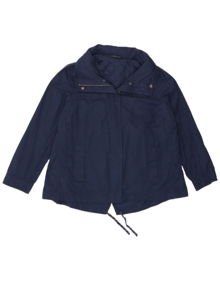 Marks & Spencer Veste de pluie à capuche pour femme UK 14 Bleu marine moyen Polyester