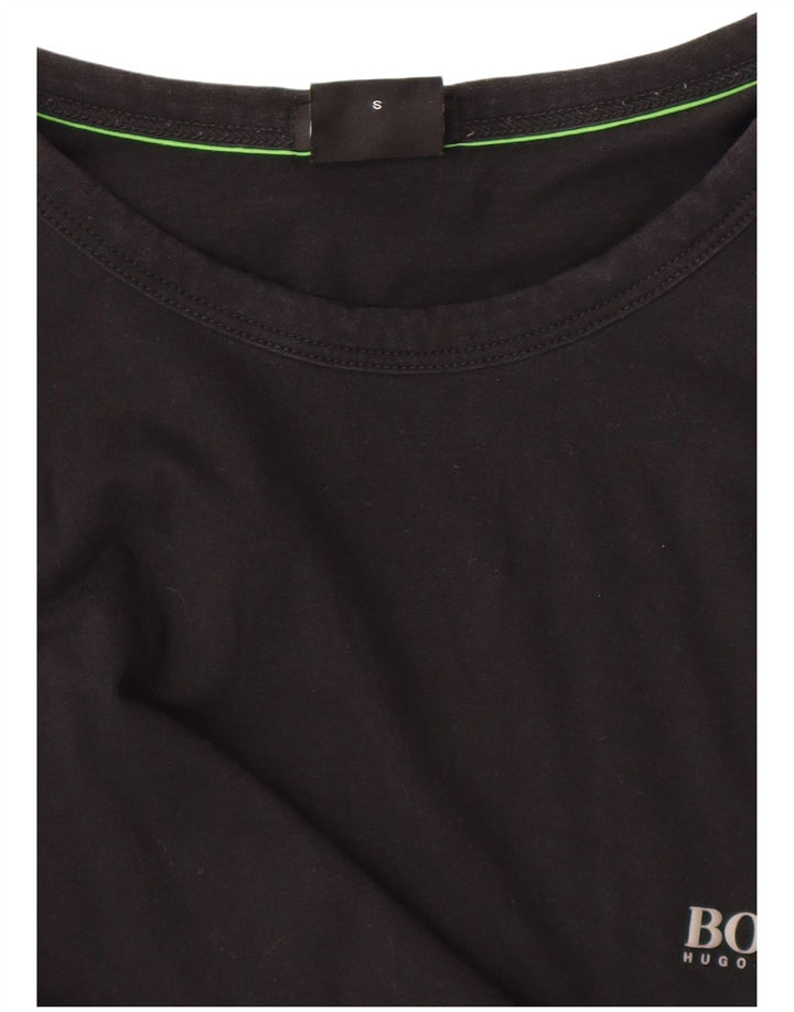 HUGO BOSS Homme Regular Fit Top Manches Longues Petit Noir Coton