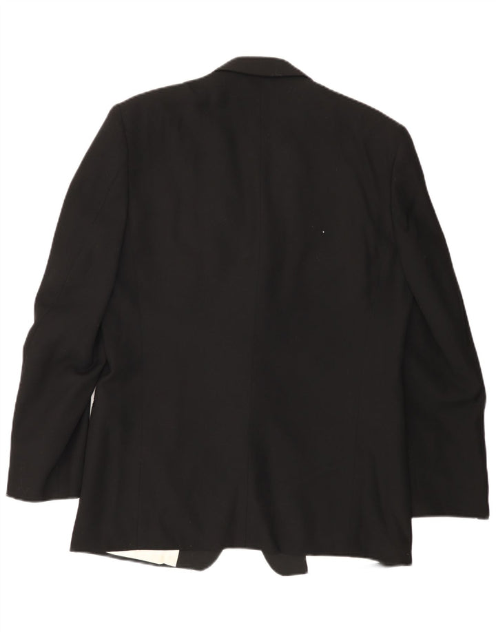 Lebole Veste Blazer 1 Bouton Homme IT 50 Grande Laine Noire