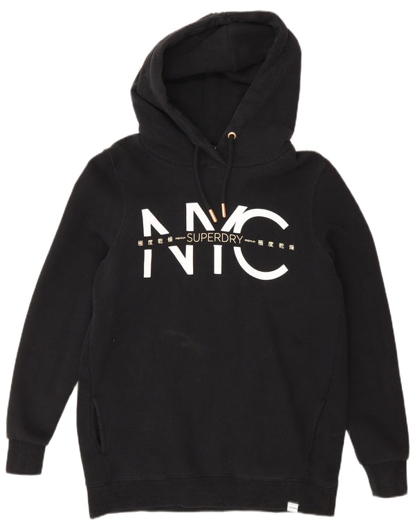 Superdry Pull à capuche surdimensionné New York City Graphic pour femme UK 6 XS Noir