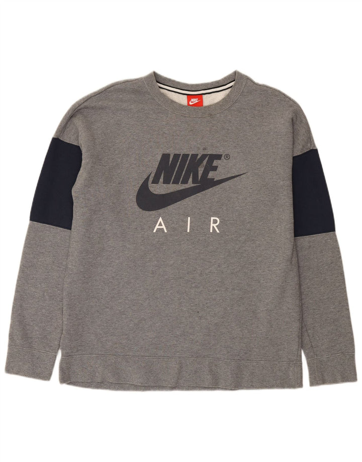 Nike Sweat-shirt graphique pour homme en coton color block Gris Taille L