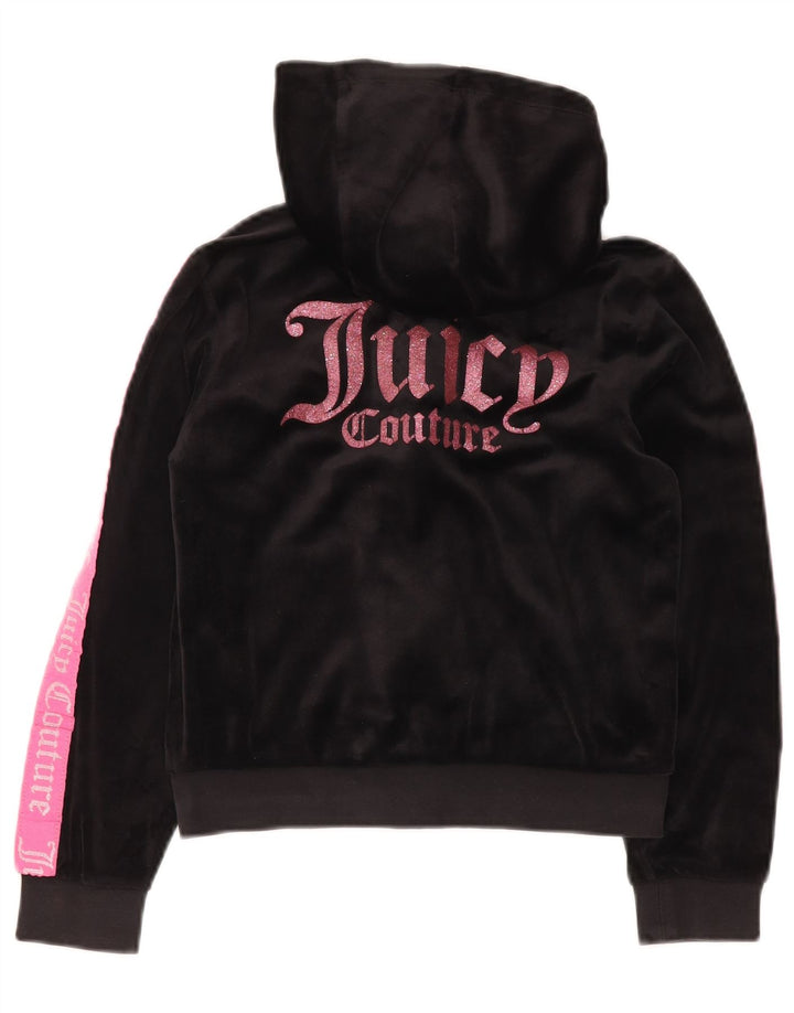 JUICY COUTURE Pull à capuche zippé graphique pour fille 9-10 ans Noir