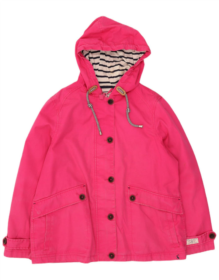 Joules Veste coupe-vent à capuche pour femme UK 16 Large Rose Coton