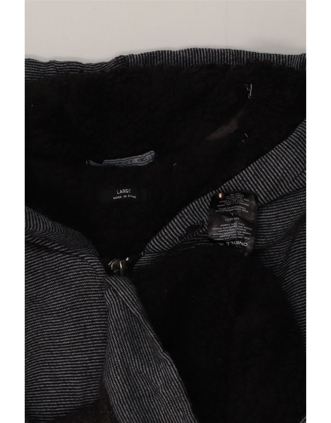 O'Neill Pull à capuche zippé pour homme Grand polyester rayé noir