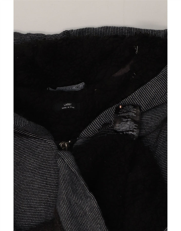 O'Neill Pull à capuche zippé pour homme Grand polyester rayé noir